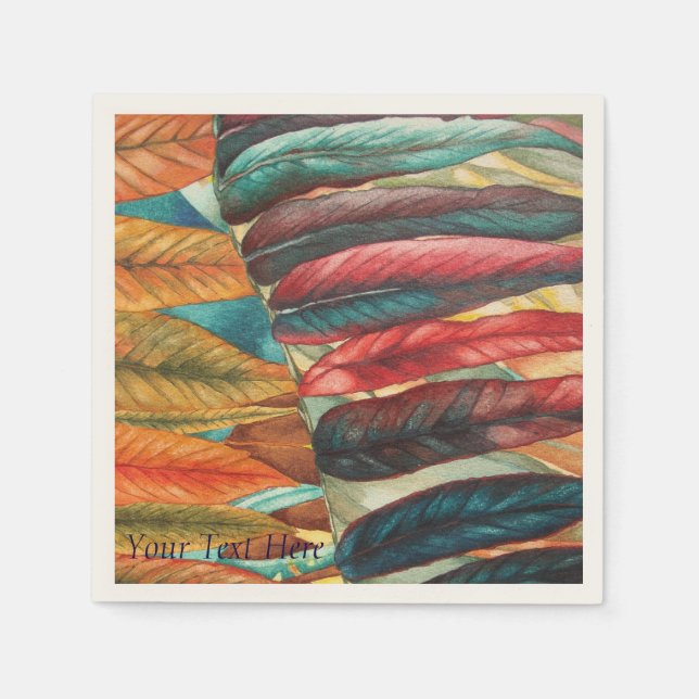 autumn leaf colours original stylised modern art napkin (Front)