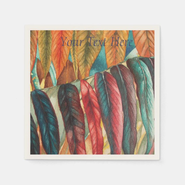 autumn leaf colours original stylised modern art napkin (Front)