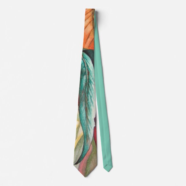 autumn leaf colours original stylised modern art tie (Front)