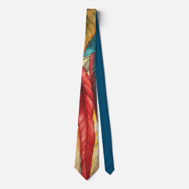 autumn leaf colours original stylised modern art tie (Front)