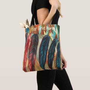 autumn leaf colours original stylised modern art tote bag