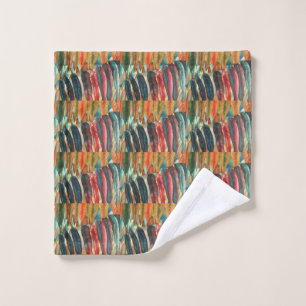 autumn leaf colours original stylised modern art wash cloth
