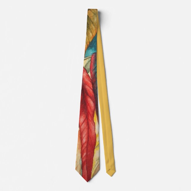 autumn leaf colours original stylised modern tie (Front)