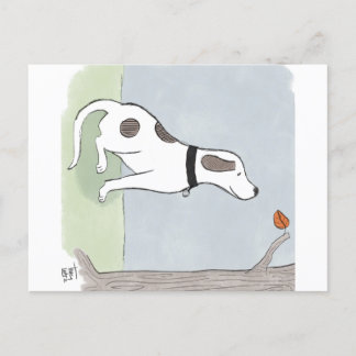 Autumn Leaf Dog postcard