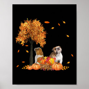 Autumn Leaf Fall Dog Lover Halloween Thanksgiving Poster