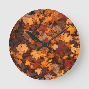 Autumn Leaf Fall Foliage Round Clock