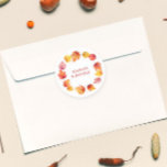 Autumn Leaf Fall Modern Wedding Burnt Rust Classic Round Sticker<br><div class="desc">Beautiful watercolor fall leaves set this wedding stationery suite apart from the rest. You may customise all of the text. Coordinating items available.</div>