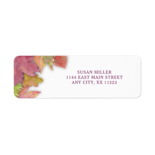 Autumn Leaf Fall return address label 3973