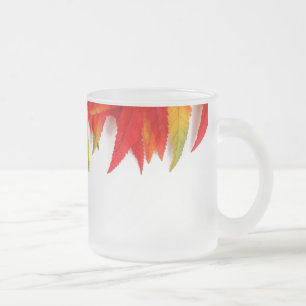 Autumn Leaf Frosted Glass Mug