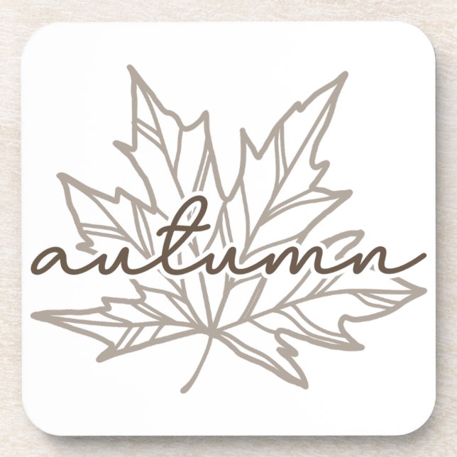 AUTUMN LEAF Hard plastic coaster (Front)