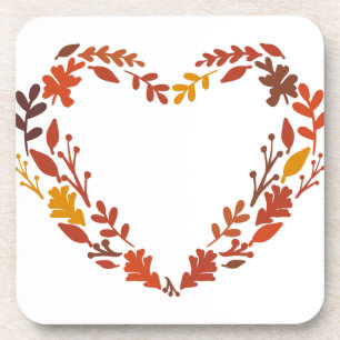 AUTUMN LEAF HEART COASTER