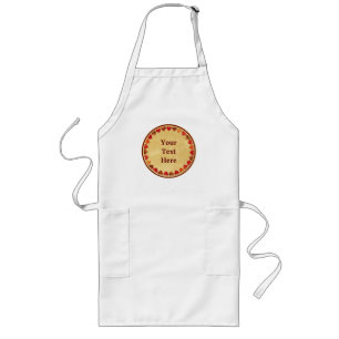 Autumn Leaf Hearts On Old Paper Long Apron