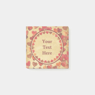 Autumn Leaf Hearts On Old Paper Post-it Notes