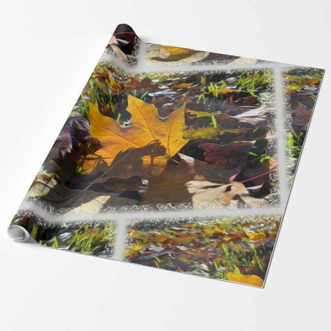 Autumn leaf in the sun wrapping paper (Unrolled)