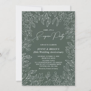 Autumn Leaf   Modern Fall Wedding Anniversary Invitation