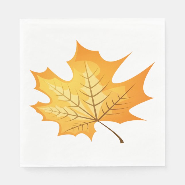 Autumn Leaf Orange Wedding Napkin (Front)