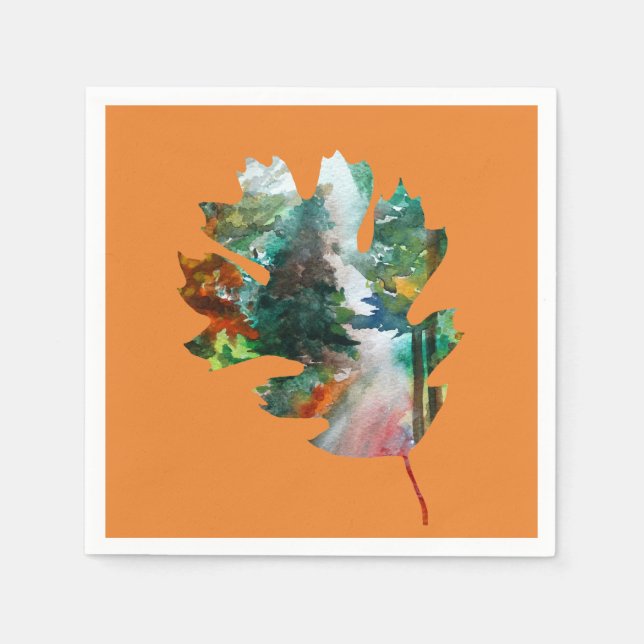 Autumn leaf Paper Napkins (Front)