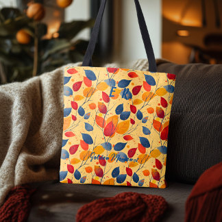 Autumn Leaf Pattern – Colourful Botanical Fall Tote Bag
