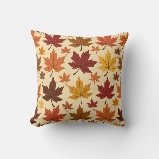 autumn leaf pattern cushion (Front)