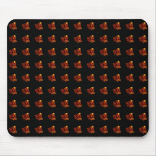Autumn Leaf Pattern - Elegant Black Background Mouse Mat