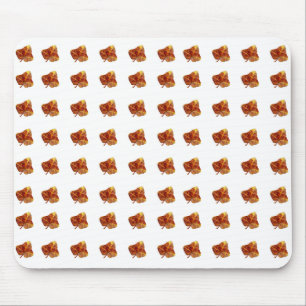 Autumn Leaf Pattern - Elegant White Background Mouse Mat
