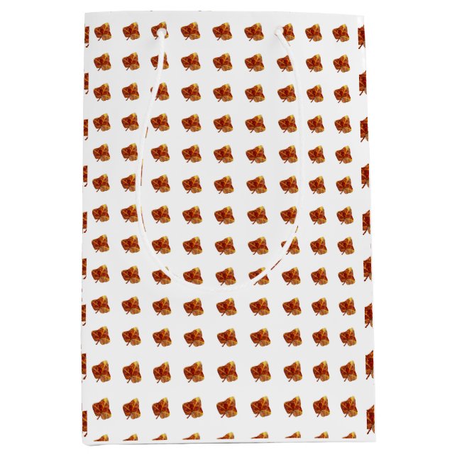 Autumn Leaf Pattern – Elegant White Botanical Medium Gift Bag (Front)