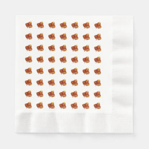 Autumn Leaf Pattern – Elegant White Fall Table Napkin