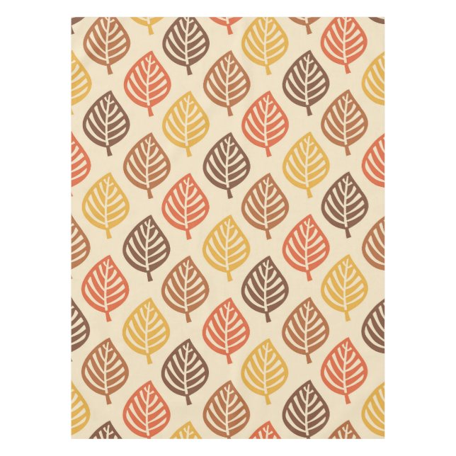 Autumn Leaf Pattern in Fall Colours Tablecloth (Front)