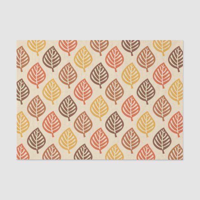 Autumn Leaf Pattern in Fall Colours Tissue Paper (Front)