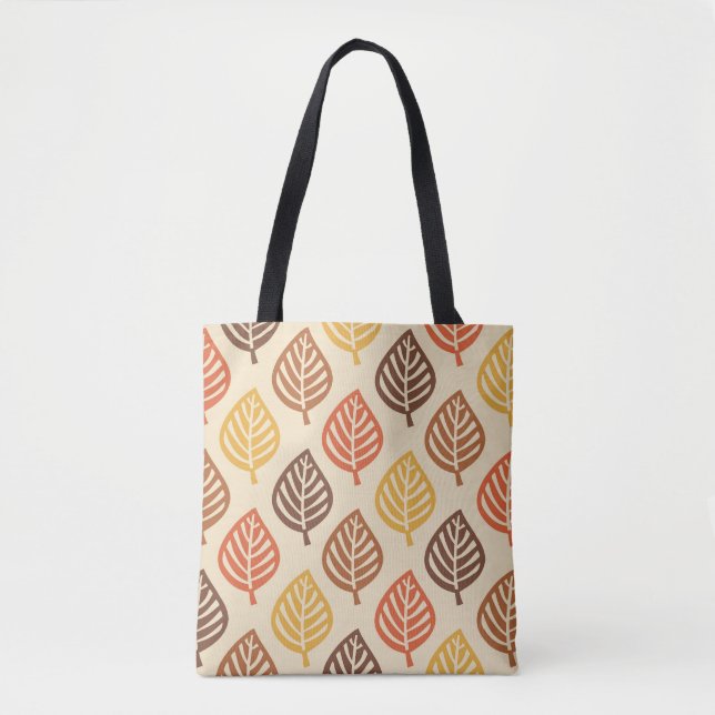 Autumn Leaf Pattern in Fall Colours Tote Bag (Front)