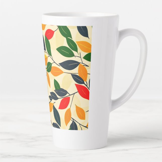 Autumn Leaf Pattern Latte Mug (Right)