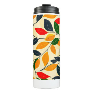 Autumn Leaf Pattern Thermal Tumbler