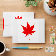 Autumn Leaf Pattern Wedding Envelope