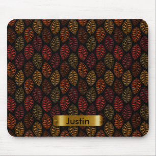 Autumn Leaf Pattern with DIY Text Mouse Mat