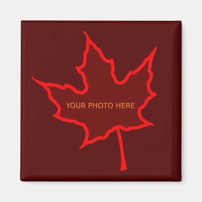 Autumn Leaf Photo Template Magnet (Front)