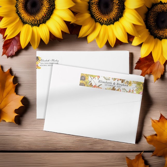 Autumn Leaf Pumpkin Sunflower Return Address Label (Creator Uploaded)