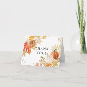 Autumn Leaf Pumpkins Bridal Shower Thank You Note