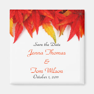 Autumn Leaf Save the Date Magnet