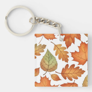 Autumn Leaf Seamless Key Ring