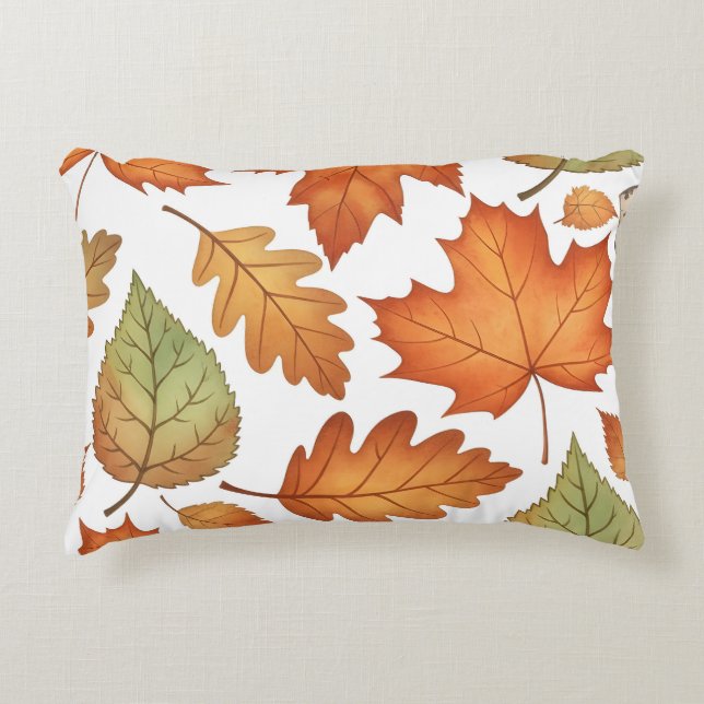 Autumn Leaf Seamless Pattern Decorative Cushion (Front)