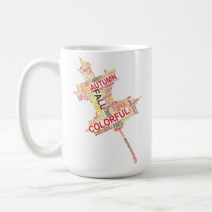Autumn Leaf Text Art Coffee Mug