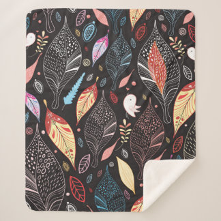 Autumn leaf texture sherpa blanket