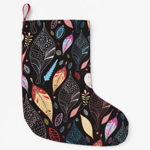 Autumn leaf texture small christmas stocking