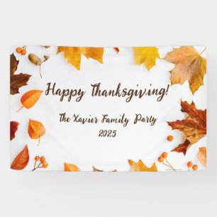 Autumn Leaf Thanksgiving Dinner Party Banner