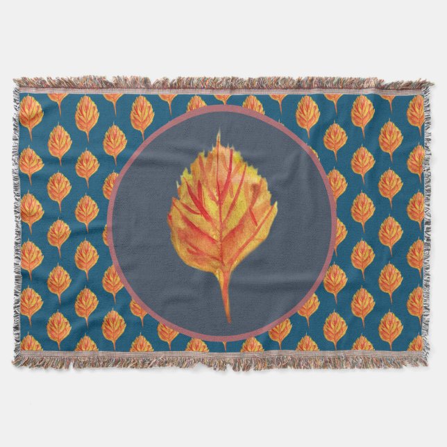 Autumn Leaf Throw Blanket (Front)