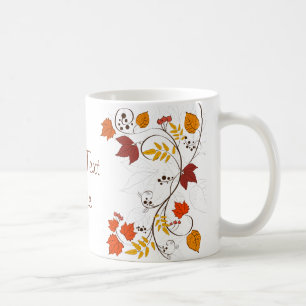 Autumn Leaf Vines with Customisable Text Coffee Mug