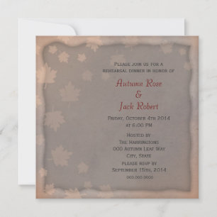 Autumn Leaf Wedding Rehearsal Dinner Invitation