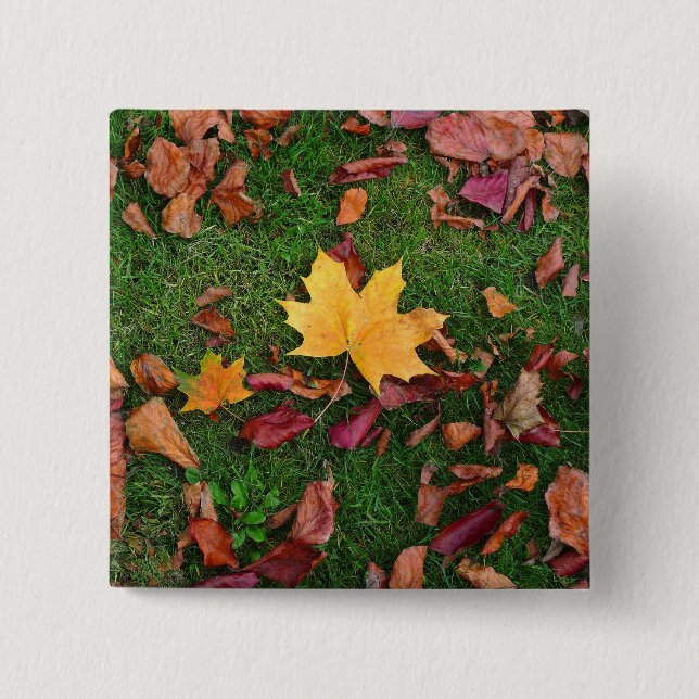 Autumn Leaves 15 Cm Square Badge (Front)