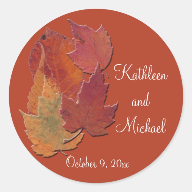 Autumn Leaves 1.5" Diameter Round Sticker (Front)