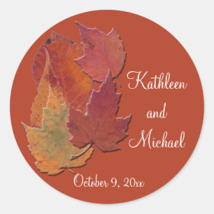 Autumn Leaves 1.5" Diameter Round Sticker
